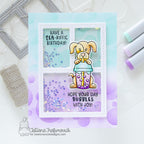 Newton's Nook Designs Puppy's Bubble Tea Clear Stamps nn2404s02 shaker card