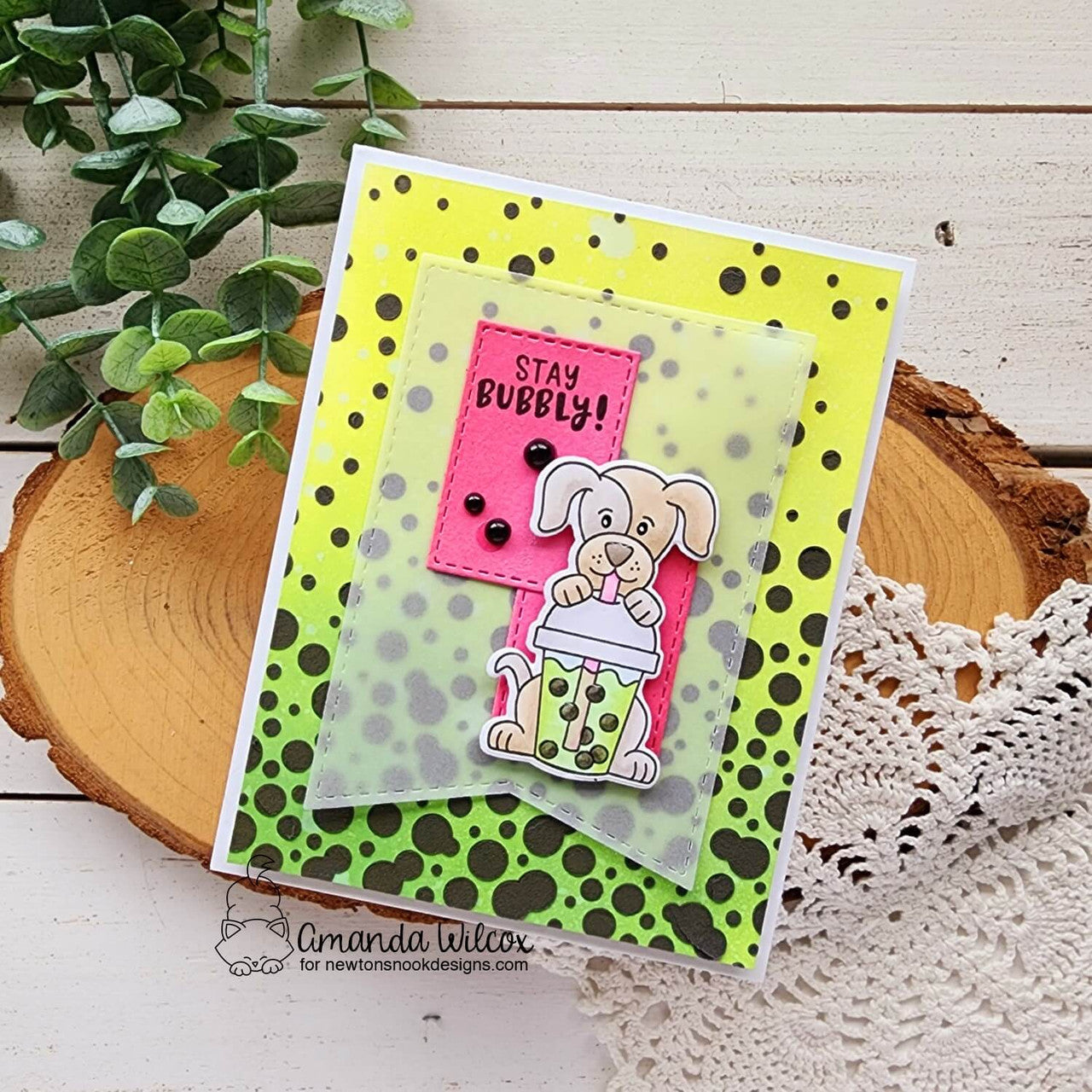 Newton's Nook Designs Puppy's Bubble Tea Dies nn2404d02* bubbles