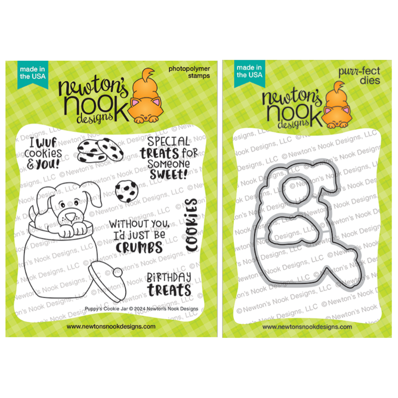Newton's Nook Designs Puppy's Cookie Jar Clear Stamp and Die Set