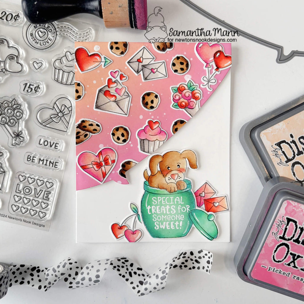 Newton's Nook Designs Puppy's Cookie Jar Clear Stamp and Die Set cupcakes