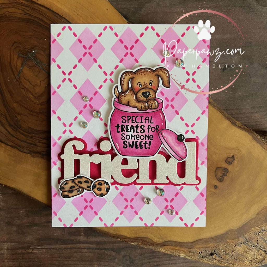 Newton's Nook Designs Puppy's Cookie Jar Clear Stamp and Die Set friend | color-code:ALT01