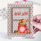 Newton's Nook Designs Puppy's Cookie Jar Clear Stamp and Die Set window