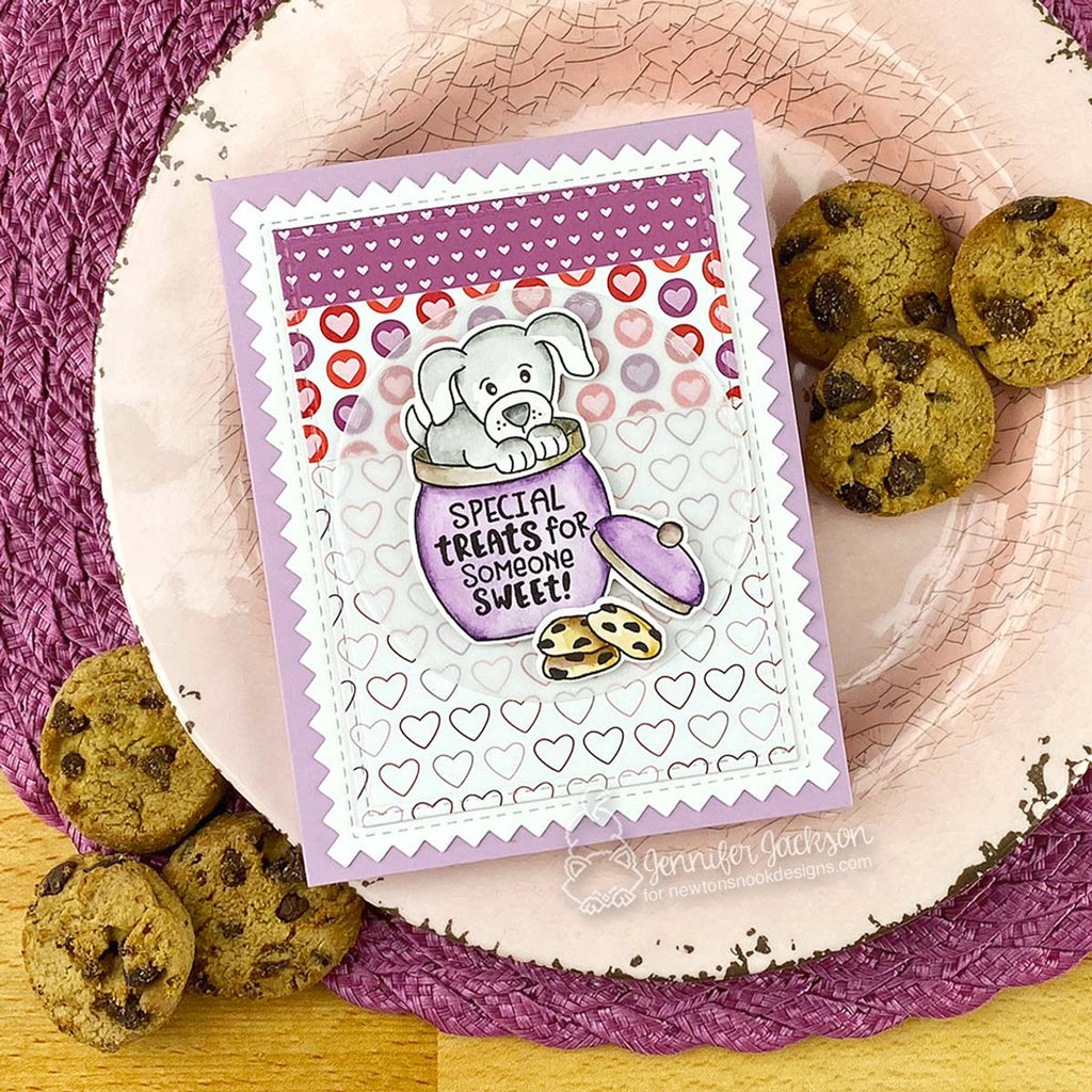 Newton's Nook Designs Puppy's Cookie Jar Clear Stamps nn2412s02 hearts