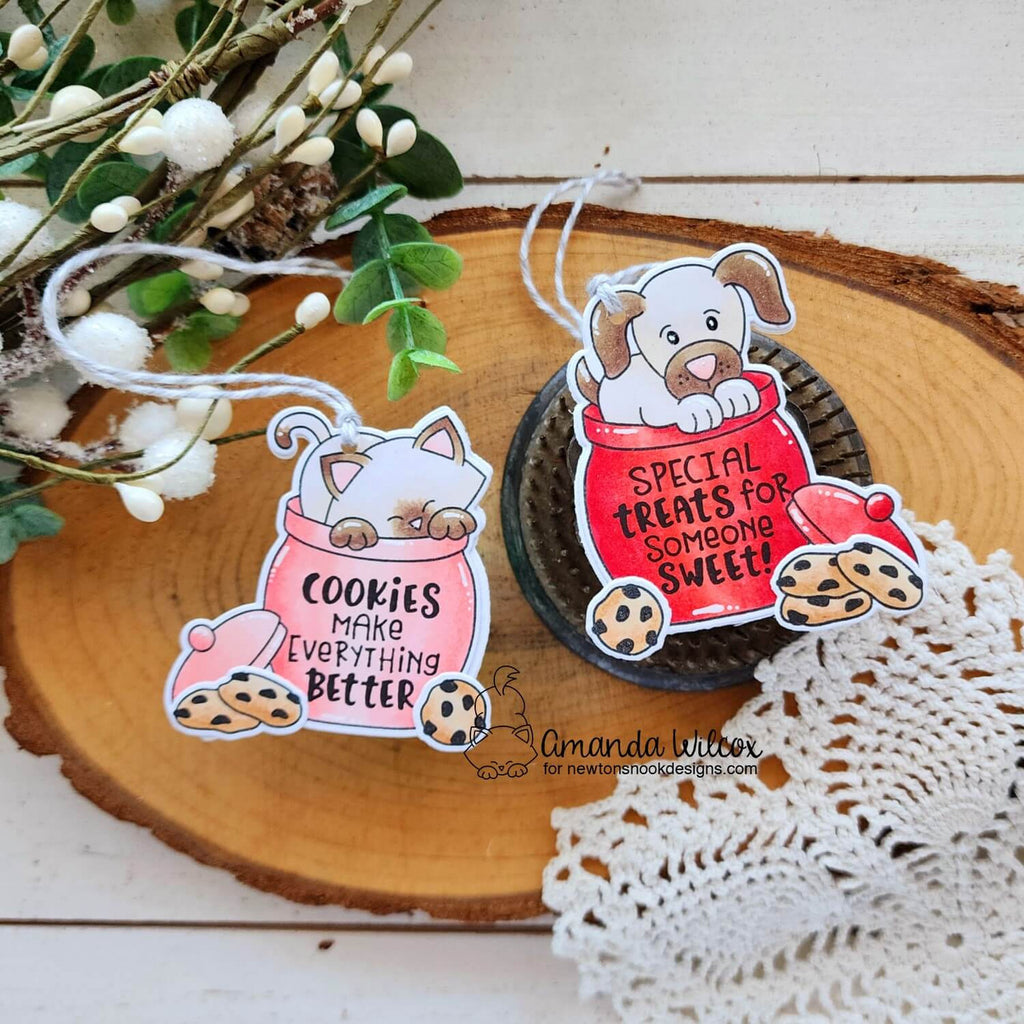 Newton's Nook Designs Puppy's Cookie Jar Clear Stamps nn2412s02 tags