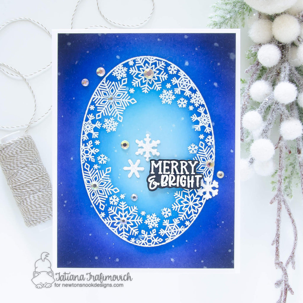 Newton's Nook Designs Snowflake Oval Clear Stamps nn2210s06* merry