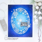 Newton's Nook Designs Snowflake Oval Clear Stamps nn2210s06* merry