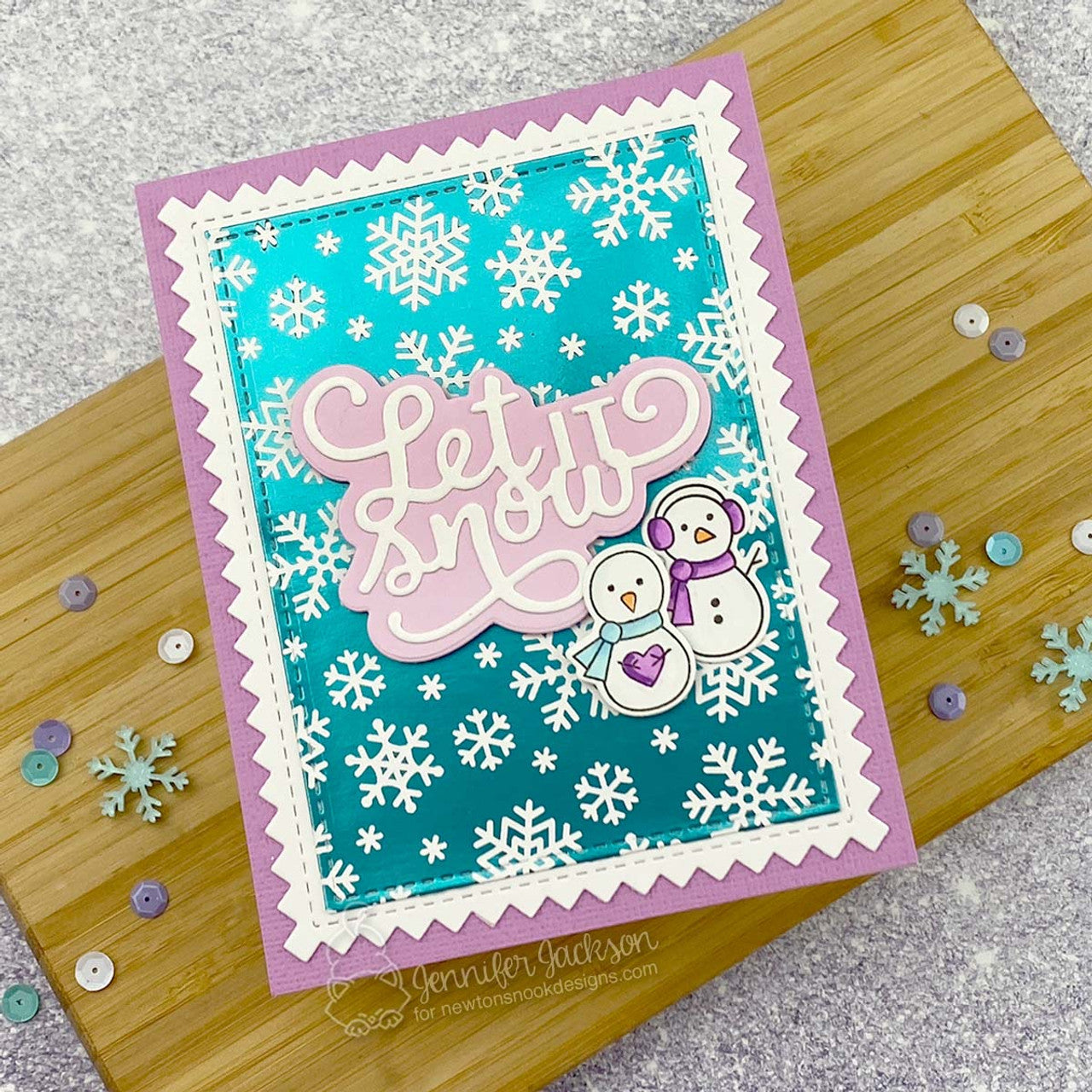 Newton's Nook Designs Snowman Postage Sampler Clear Stamp and Die Set snowman
