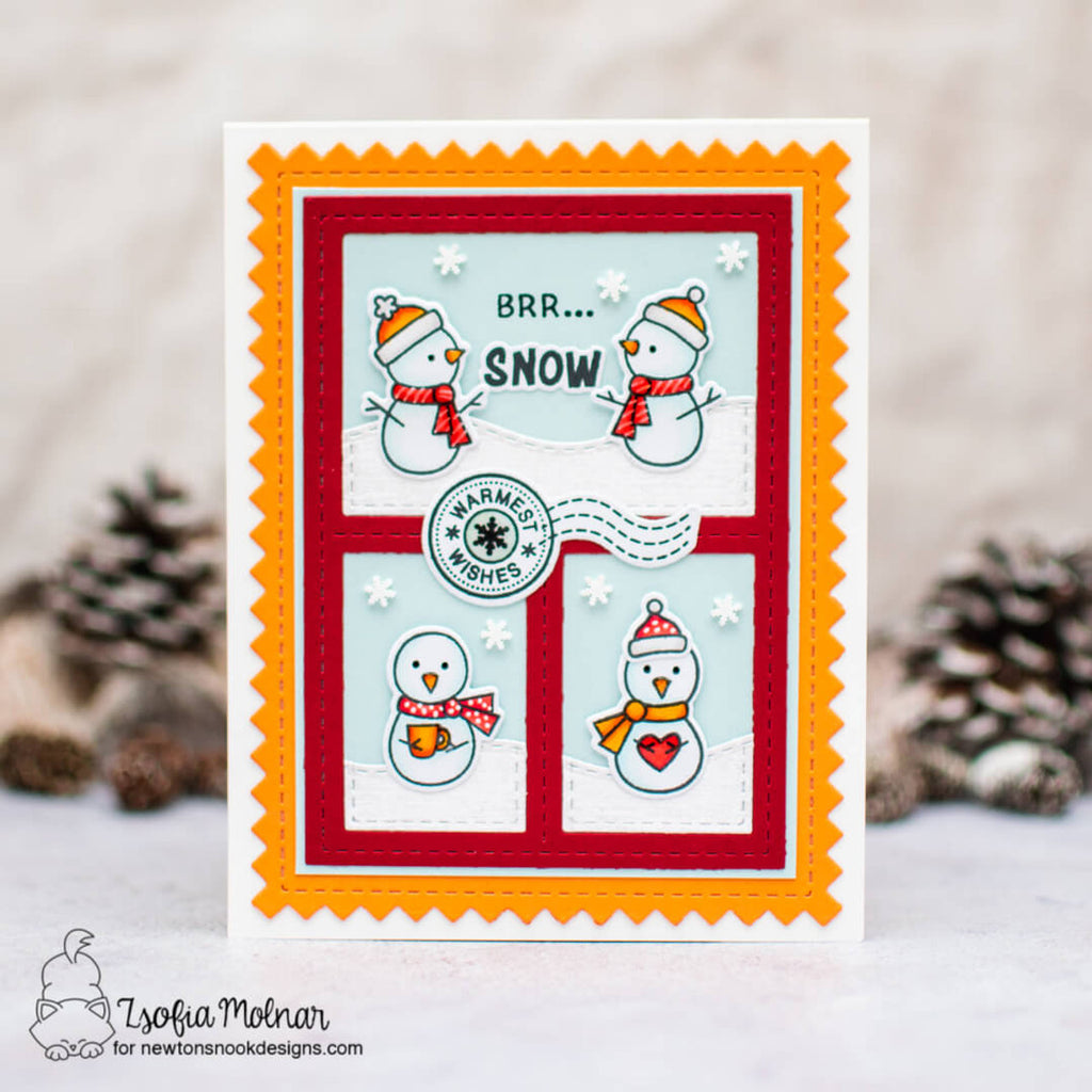 Newton's Nook Designs Snowman Postage Sampler Clear Stamps nn2511s01 warm wishes