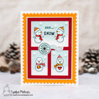 Newton's Nook Designs Snowman Postage Sampler Clear Stamps nn2511s01 warm wishes