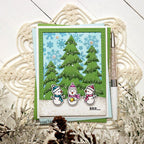 Newton's Nook Designs Snowman Postage Sampler Dies nn2511d01 trees