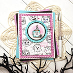 Newton's Nook Designs Spooky Coffees Clear Stamp and Die Set ghosts