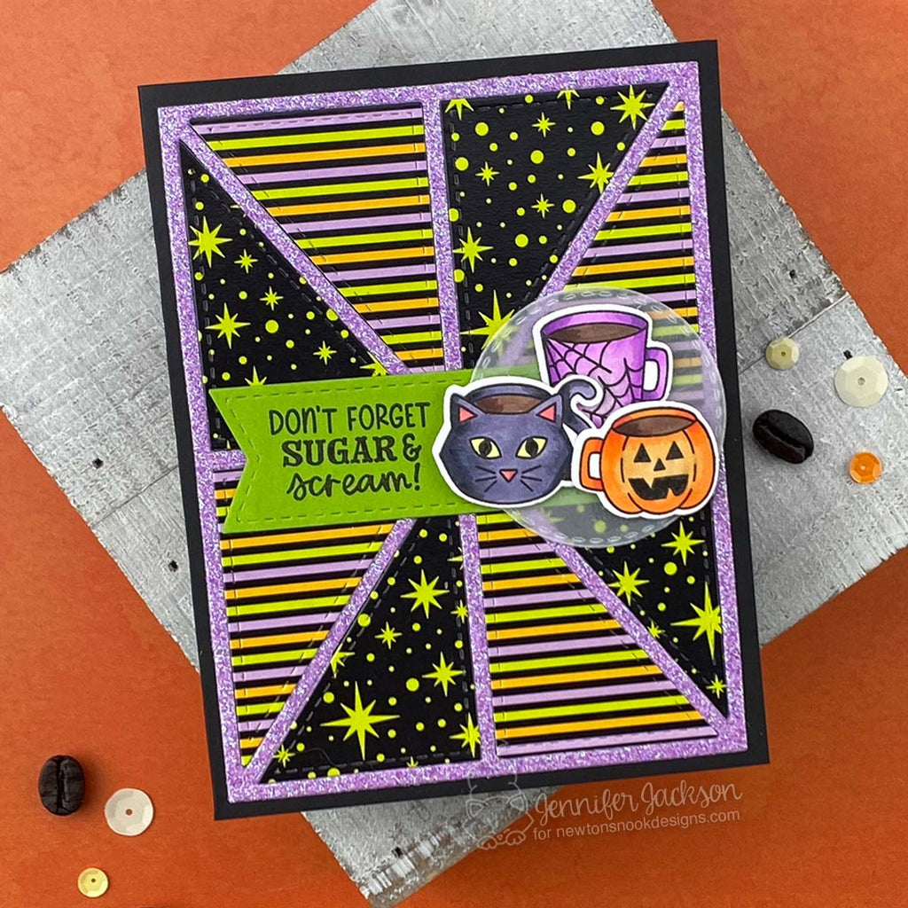 Newton's Nook Designs Spooky Coffees Clear Stamps nn2509s04 stripes