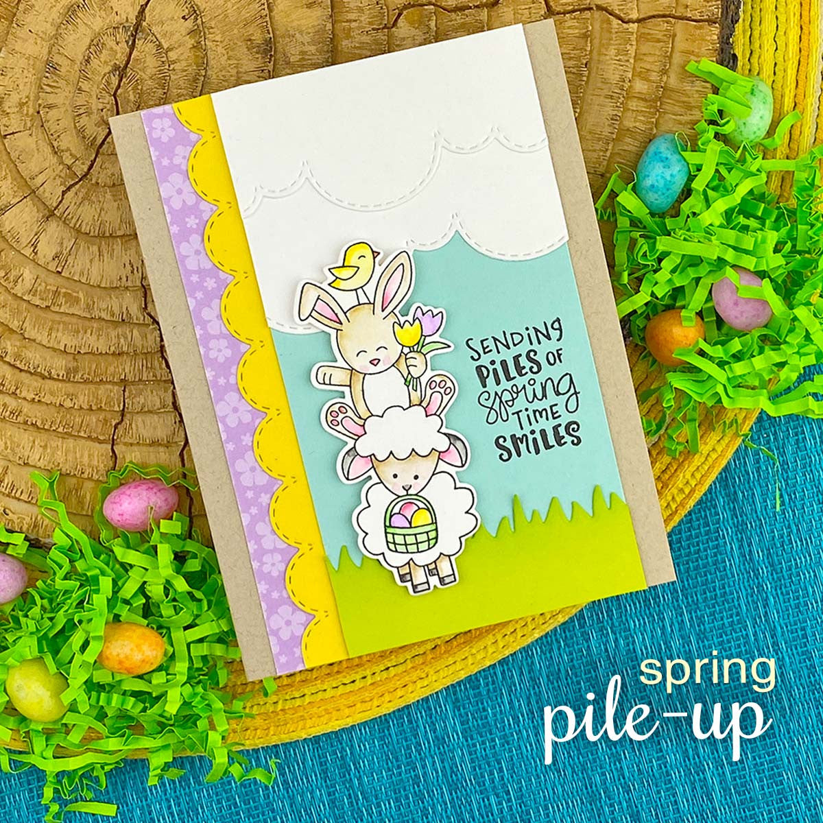 Newton's Nook Designs Spring Pile Up Clear Stamps nn1902s04 little lamb