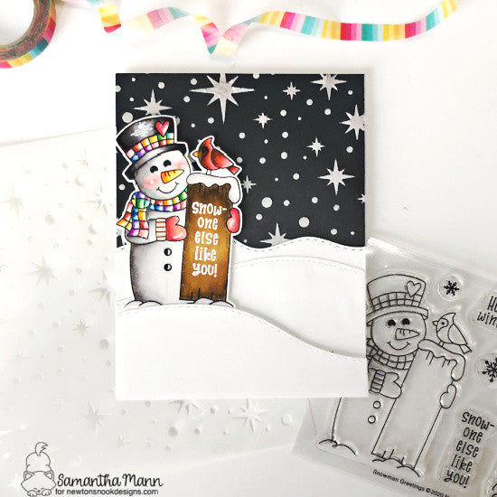 Newton's Nook Designs Starfield Stencil nn1707t03 snowman