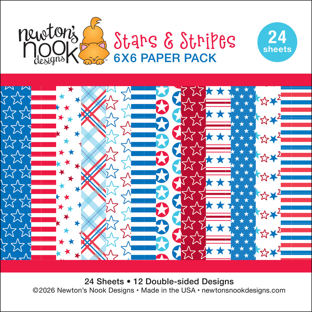 Newton's Nook Designs Stars and Stripes 6x6 inch Paper Pad nn2606p01