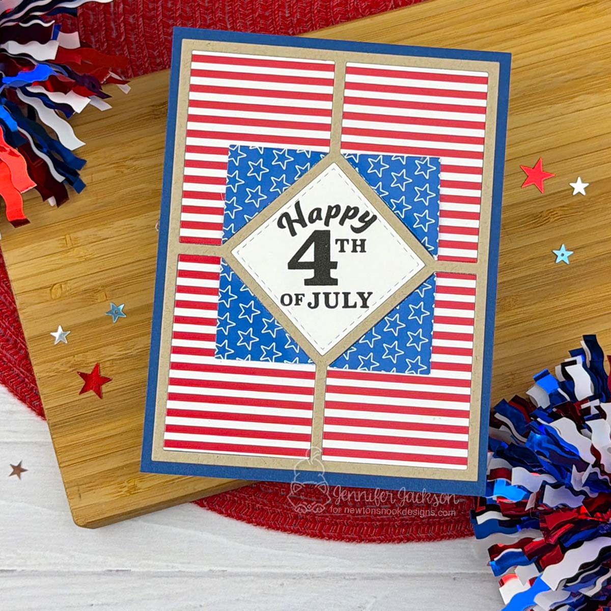 Newton's Nook Designs Stars and Stripes 6x6 inch Paper Pad nn2606p01 flag stripes
