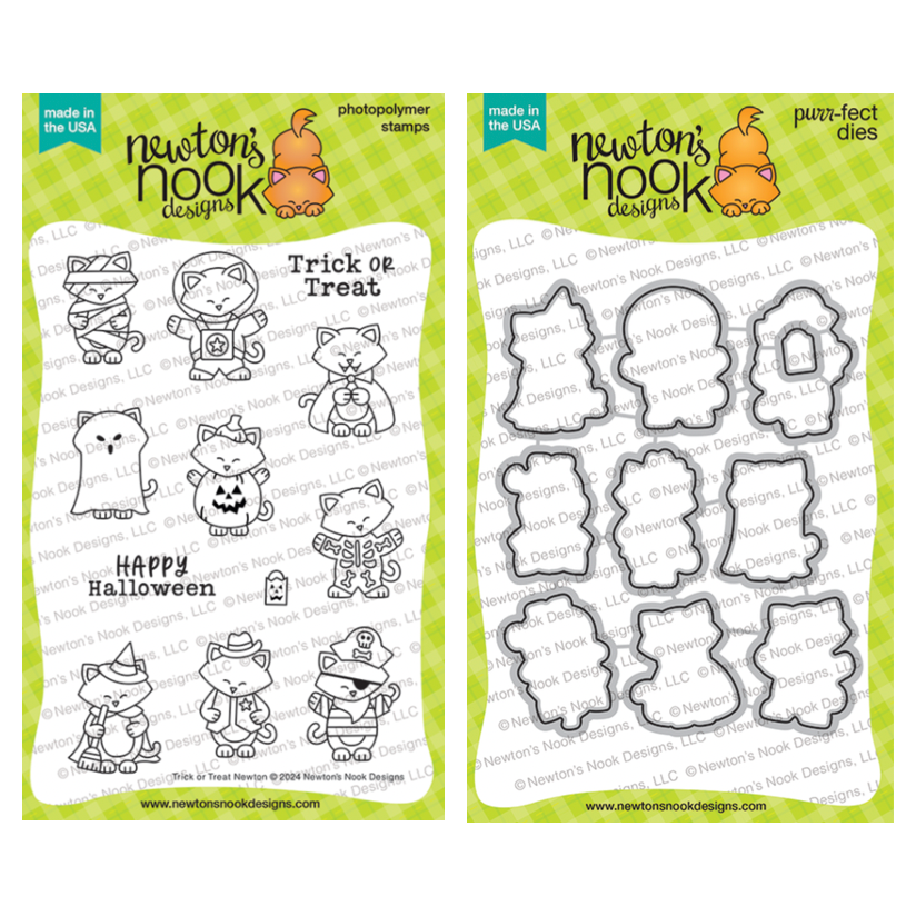 Newton's Nook Designs Trick or Treat Newton Clear Stamp and Die Set