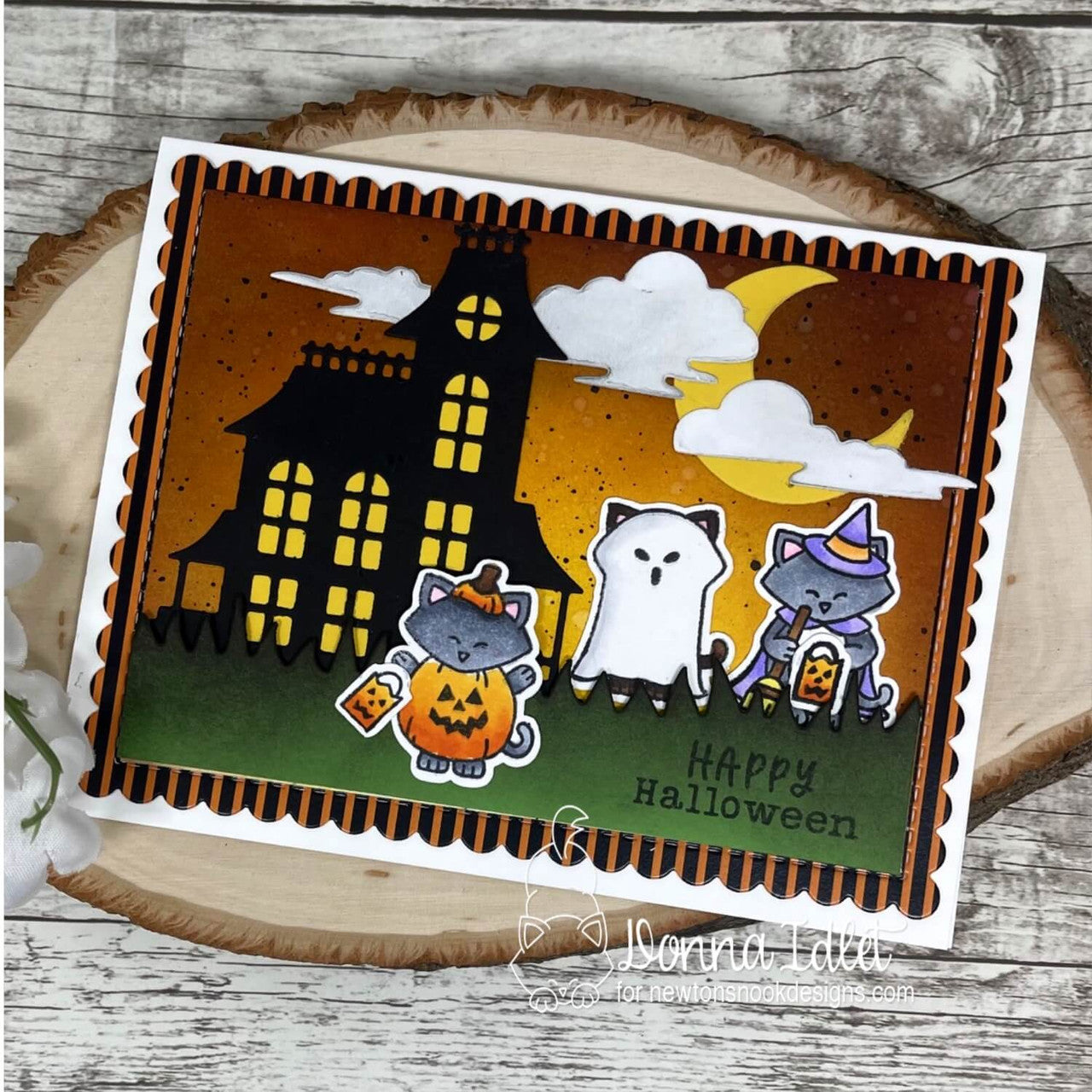 Newton's Nook Designs Trick or Treat Newton Clear Stamps nn2409s01 happy halloween