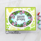 Newton's Nook Designs Tropical Leaves Stencil nn1707t02 flamingos