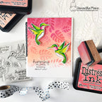 Newton's Nook Designs Tropical Leaves Stencil nn1707t02 hummingbirds