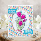 Newton's Nook Designs Tulips Clear Stamps nn2203s02 blue butterfly