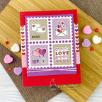 Newton's Nook Designs Valentine Postage Sampler Clear Stamp and Die Set mail