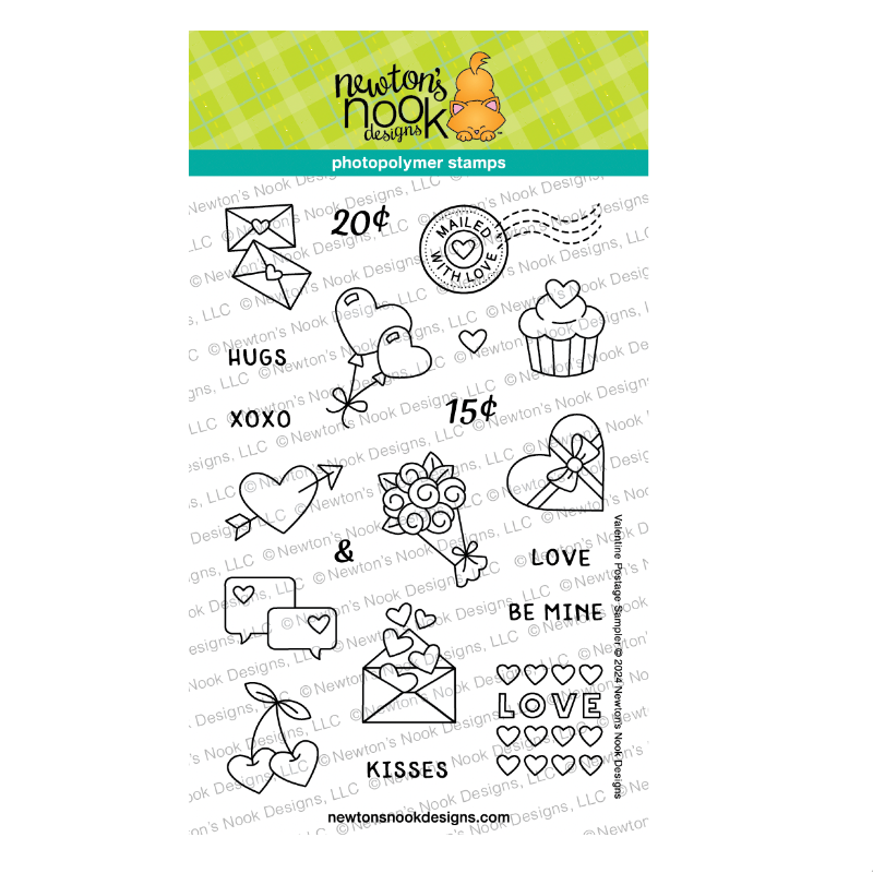 Newton's Nook Designs Valentine Postage Sampler Clear Stamp and Die Set product image 1
