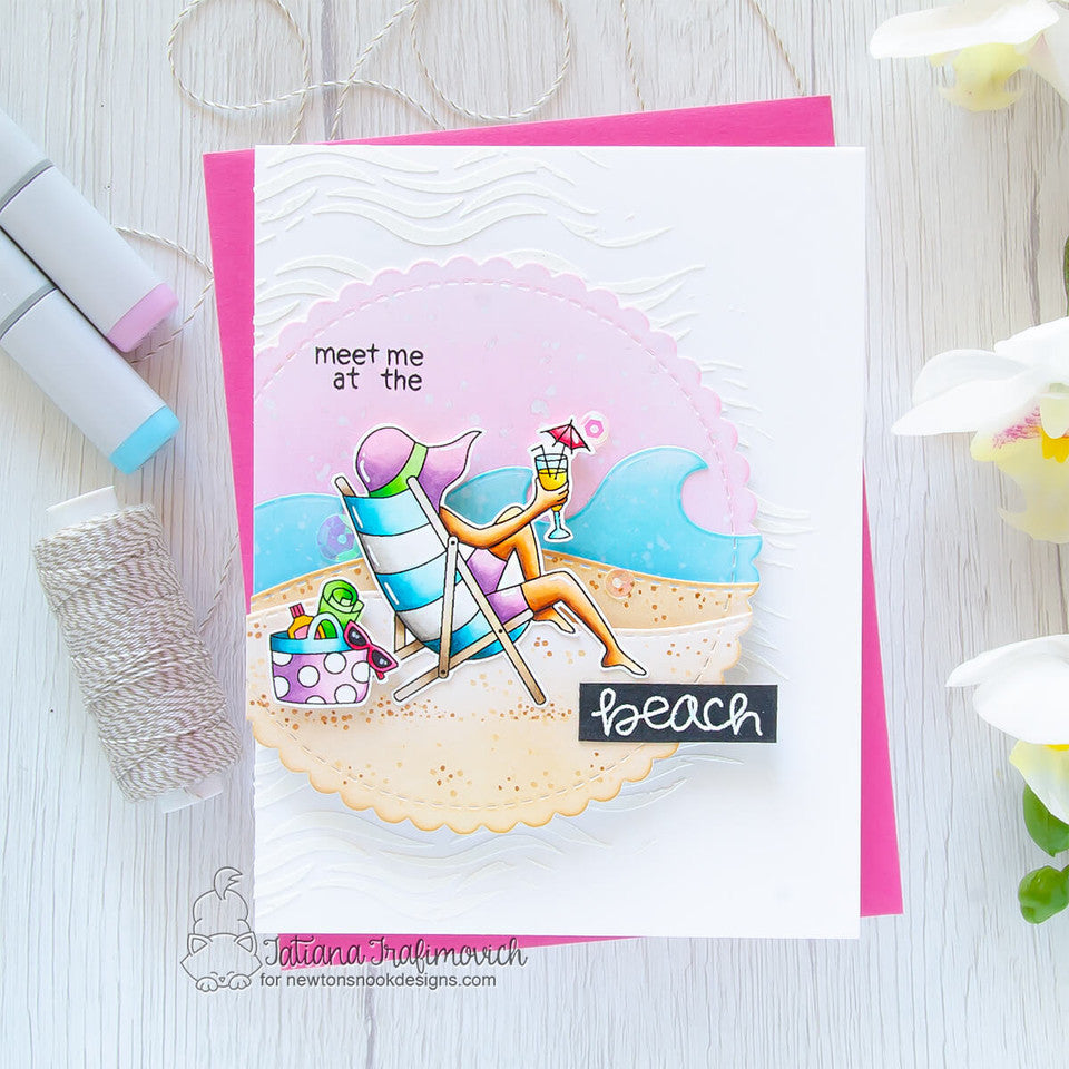 Newton's Nook Designs Waves Stencil nn1707t04 beach time