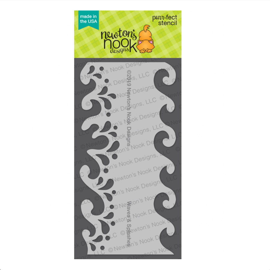 Newton's Nook Designs Waves and Splashes Stencil nn1907t03