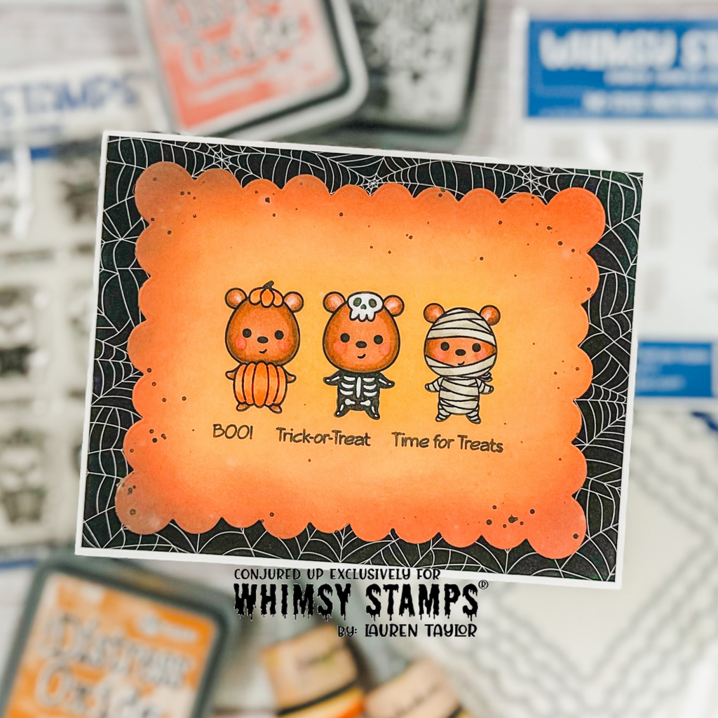 Whimsy Stamps Bearly Halloween Clear Stamps cwsd462 trick or treat