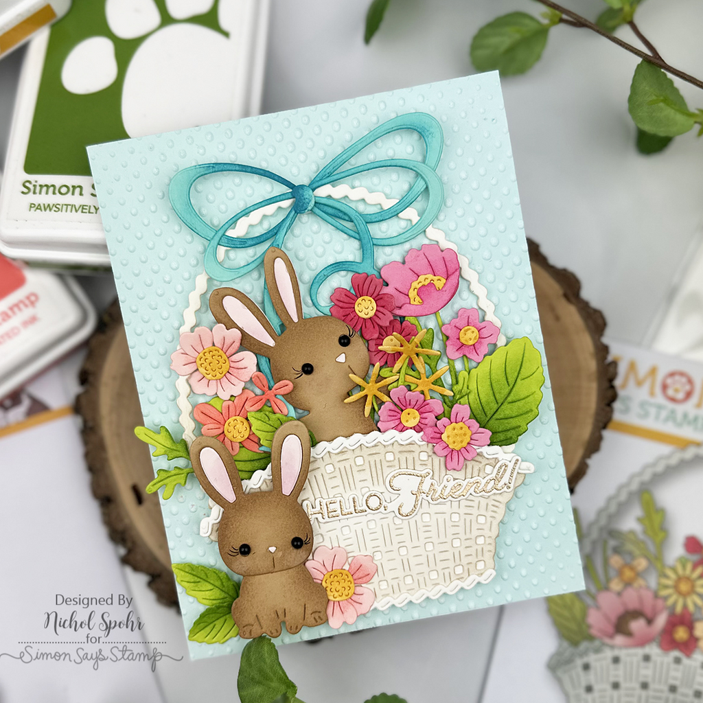 Simon Says Stamp Basket Bunny Wafer Dies s1119 Beautiful Moments Easter Card | color-code:ALT06
