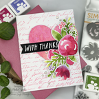 Simon Says Stamp and Dies Watercolor Bouquet set1167wb Thanks Card | color-code:ALT23
