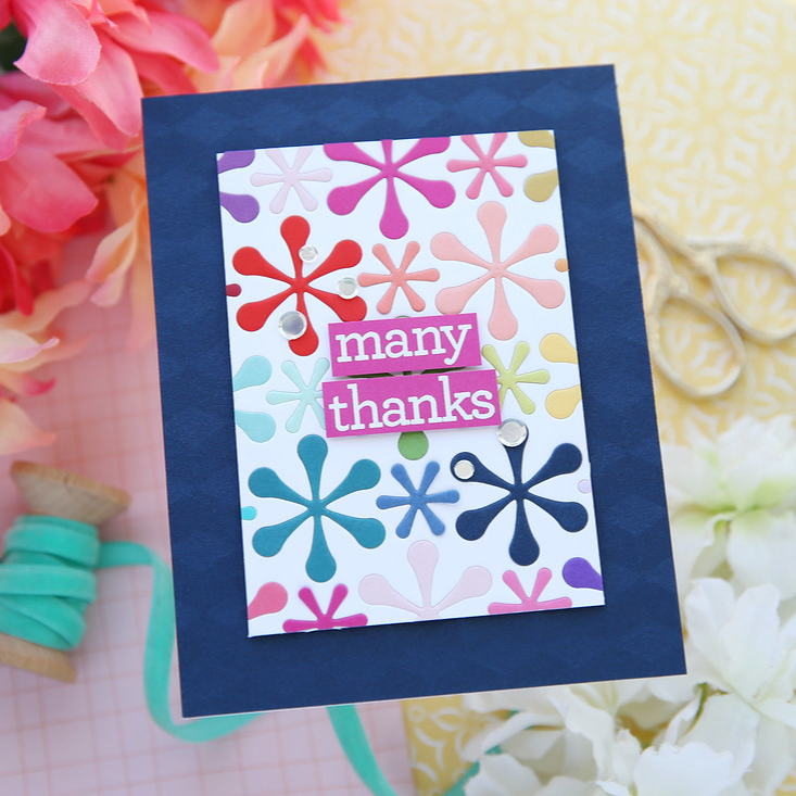Simon Says Stamp Embossing Folder Cubical Illusion sf469 Rain or Shine Thank You Card | color-code:ALT03