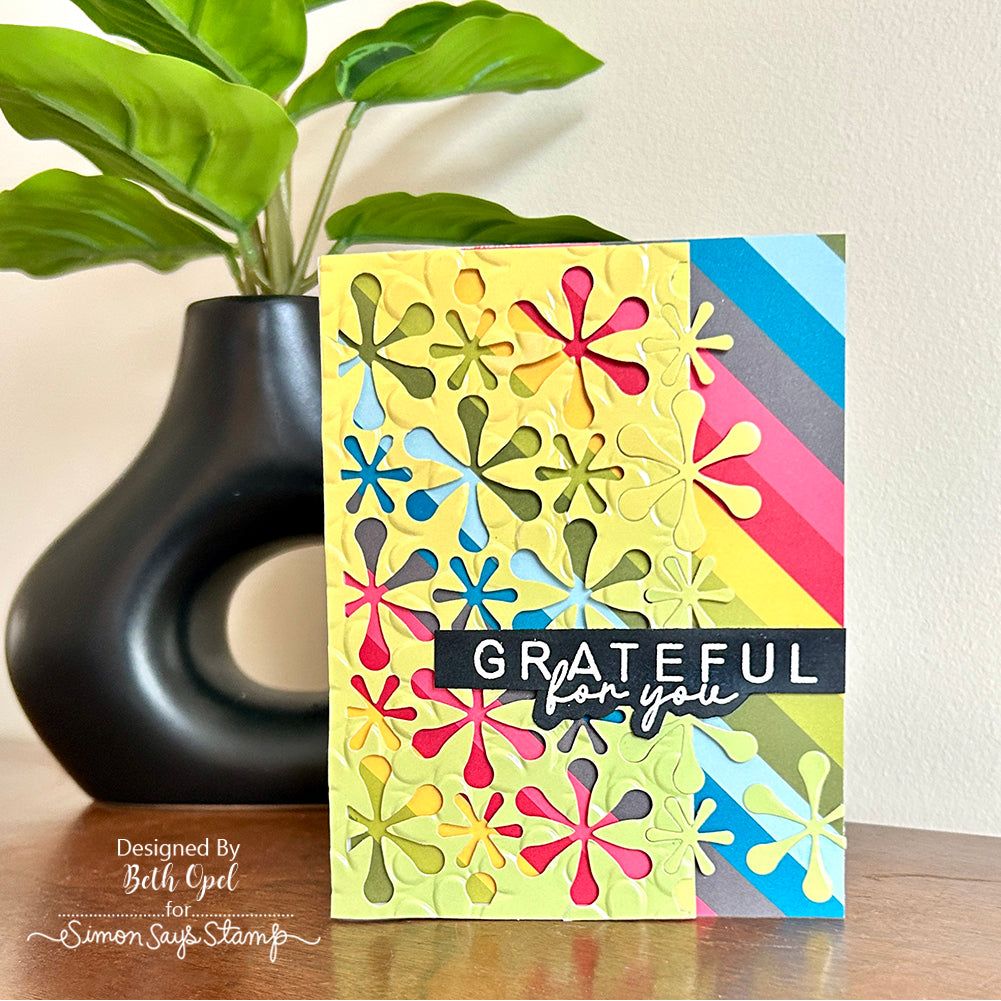 Simon Says Stamp Nifty Star Plate Wafer Dies s983 Rain or Shine Grateful Card