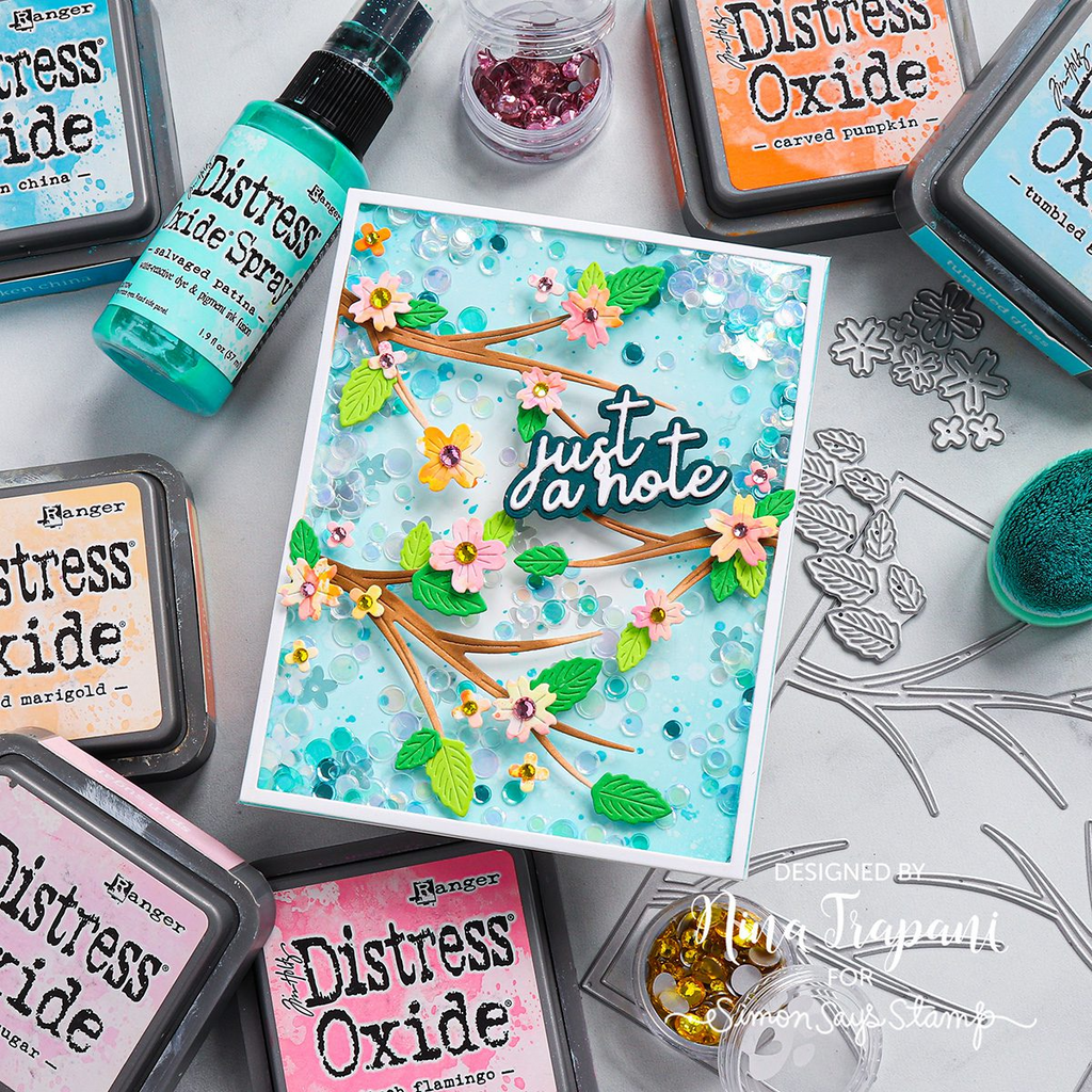 Simon Says Stamp Whimsical Branch Frame Wafer Dies s1024 Rain or Shine Just a Note Card | color-code:ALT04