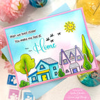 Simon Says Stamp No Place Like Home Wafer Dies 1277sdc Rain or Shine Miss You Card