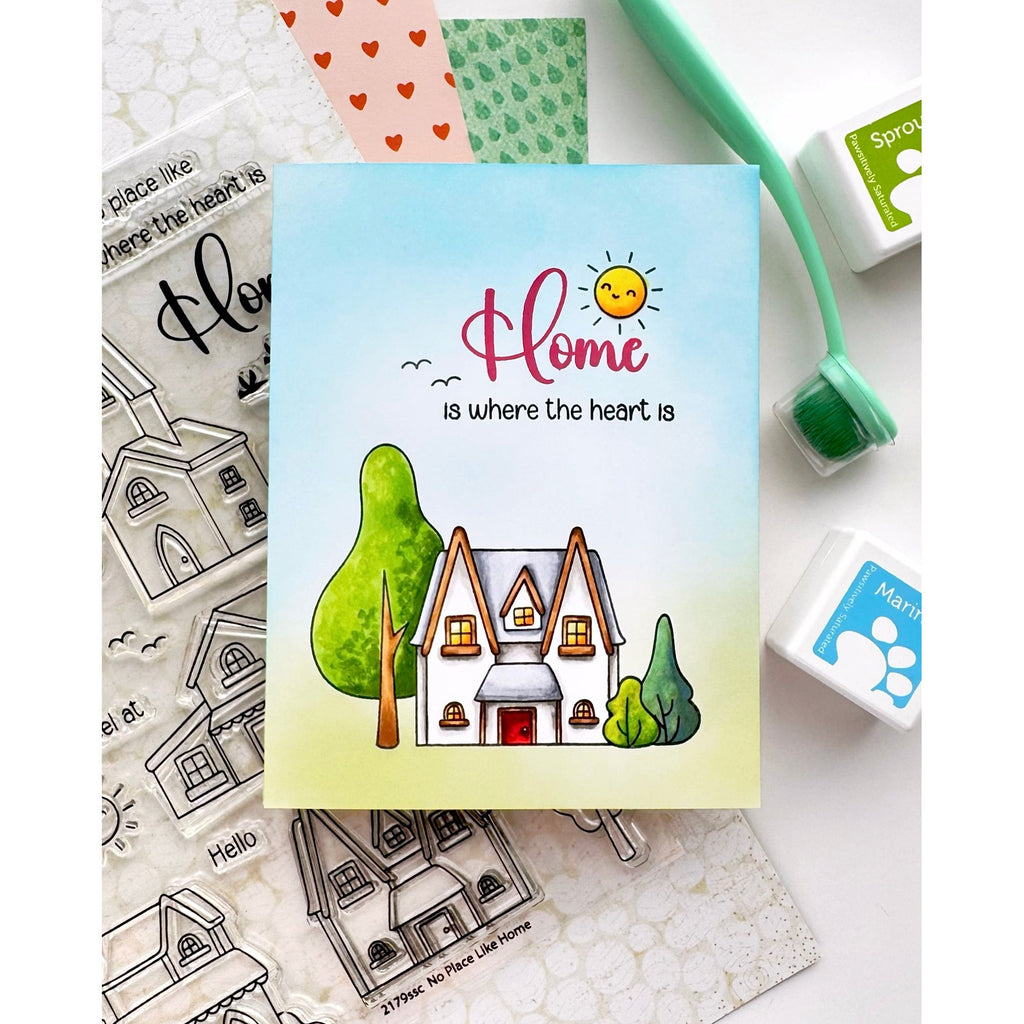 Simon Says Clear Stamps No Place Like Home 2179ssc Rain or Shine Home Card