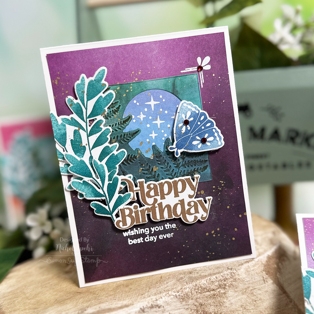 Simon Says Stamp Celestial Wishes Wafer Dies 1065sdc Celebrate Birthday Card | color-code:ALT06