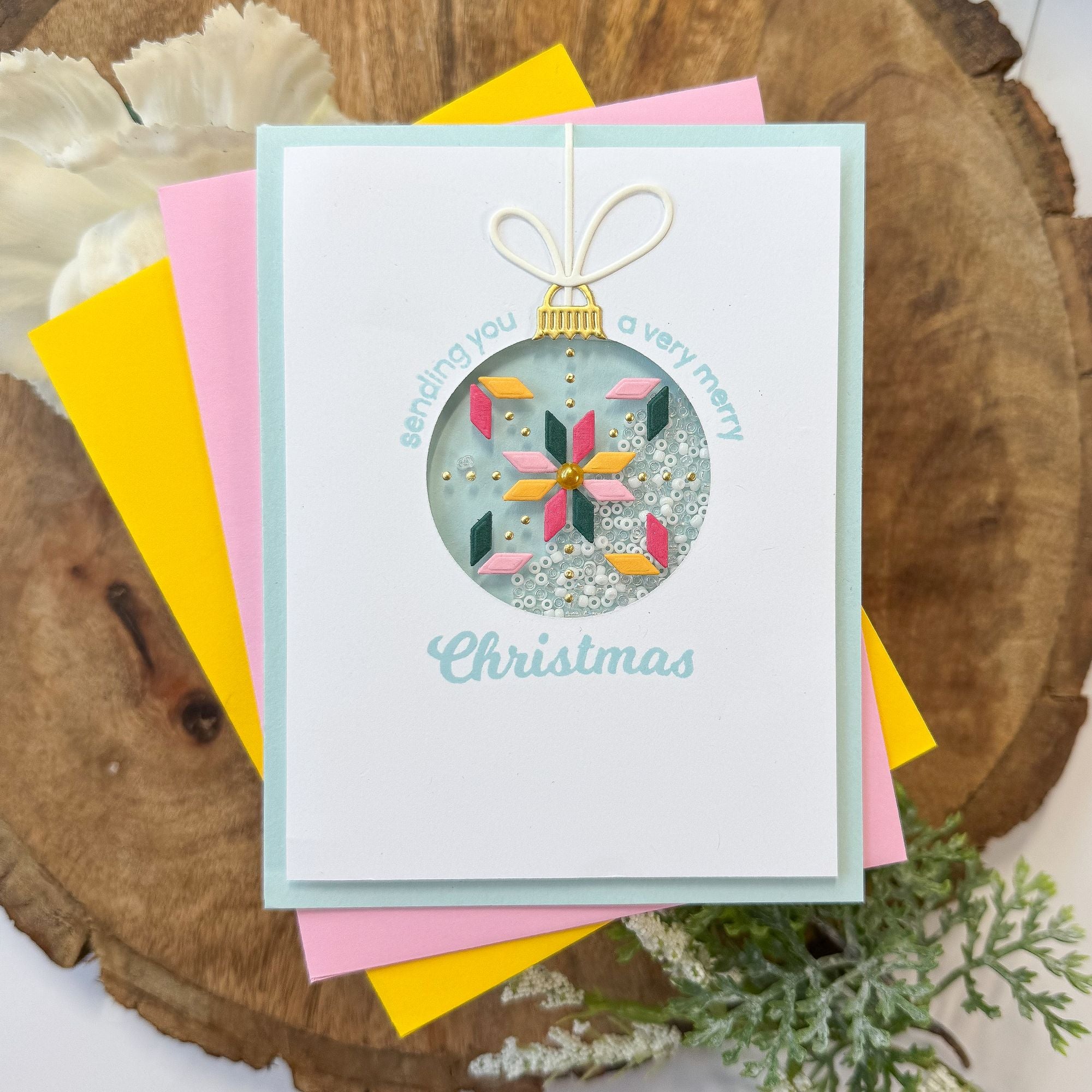 Simon Says Stamp Nordic Ornament Wafer Die s1043 Sugar and Spice Holiday Card
