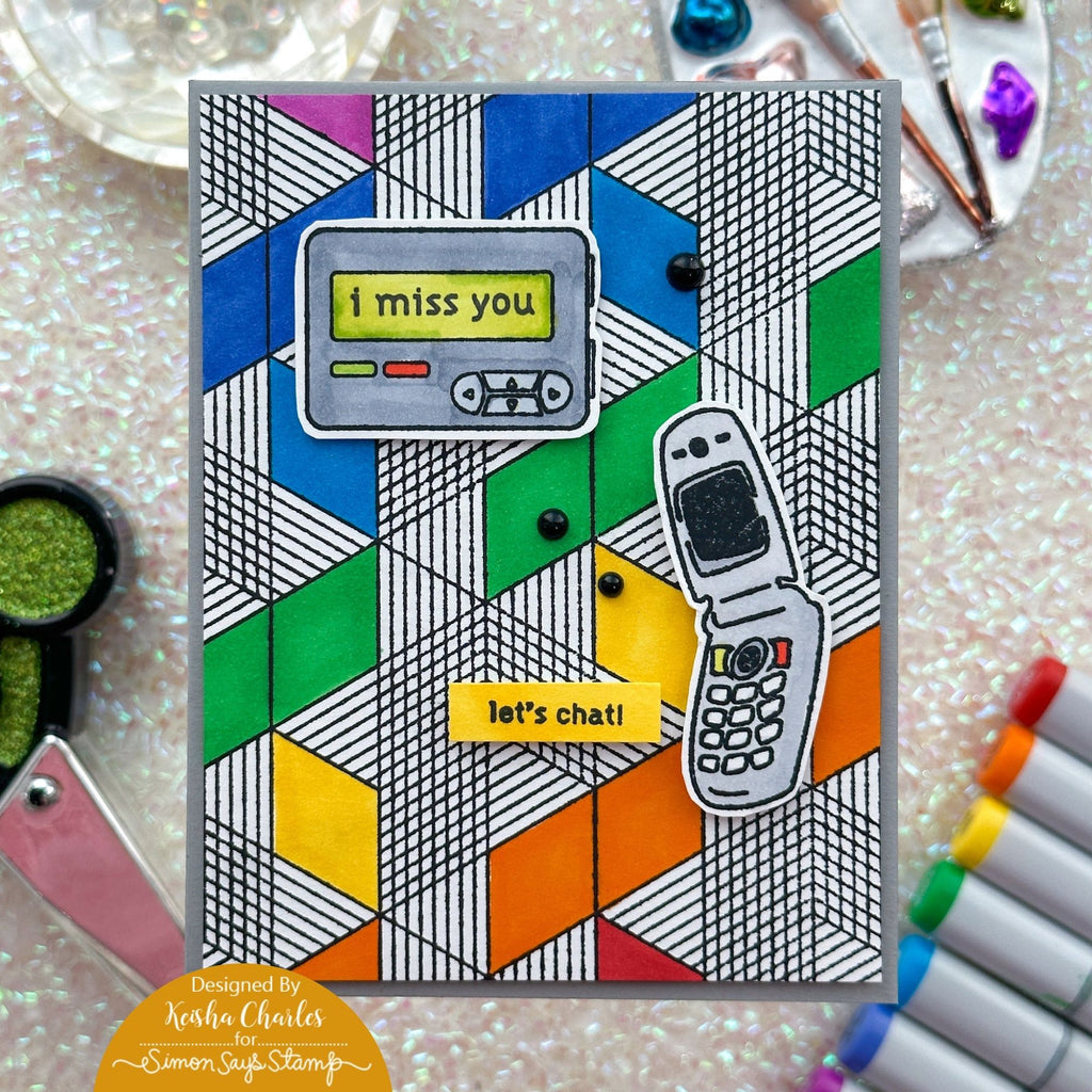 Simon Says Clear Stamps Nostalgic Communication sss202775c Stamptember Miss You Card  | color-code:ALT01
