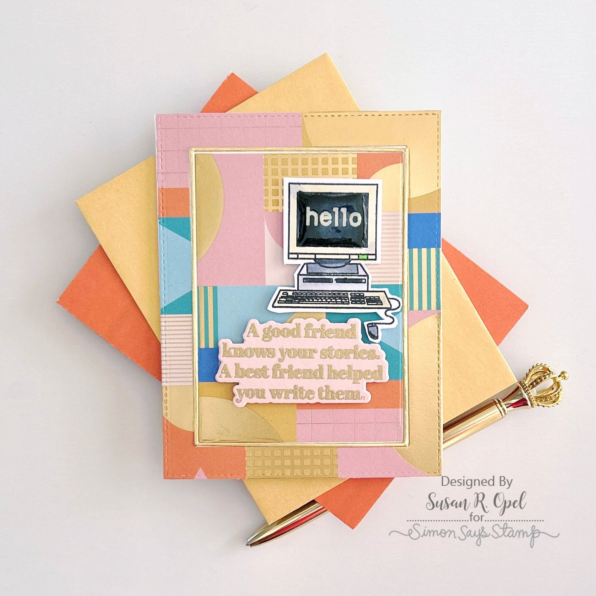 Simon Says Clear Stamps Nostalgic Communication sss202775c Stamptember Hello Card