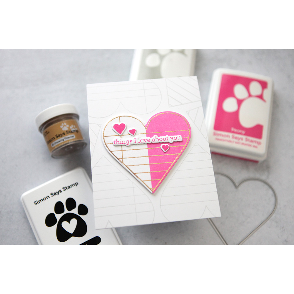 CZ Design Clear Stamps Noted Heart cz384c Smitten Love Card | color-code:ALT03