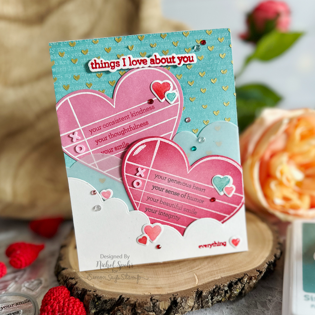CZ Design Wafer Dies Noted Heart czd226c Smitten Love Card | color-code:ALT04