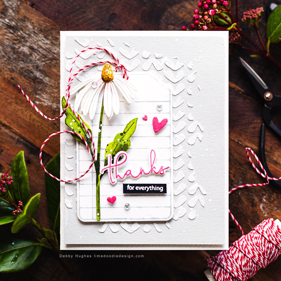 CZ Design Stamp And Dies Noted Tag Smitten Thanks Card | color-code:ALT02