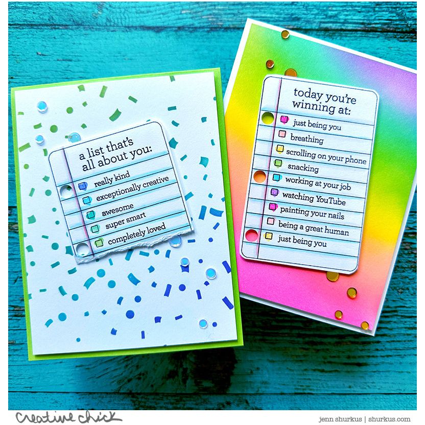CZ Design Noted Wafer Dies czd201c Just A Note Lists Cards