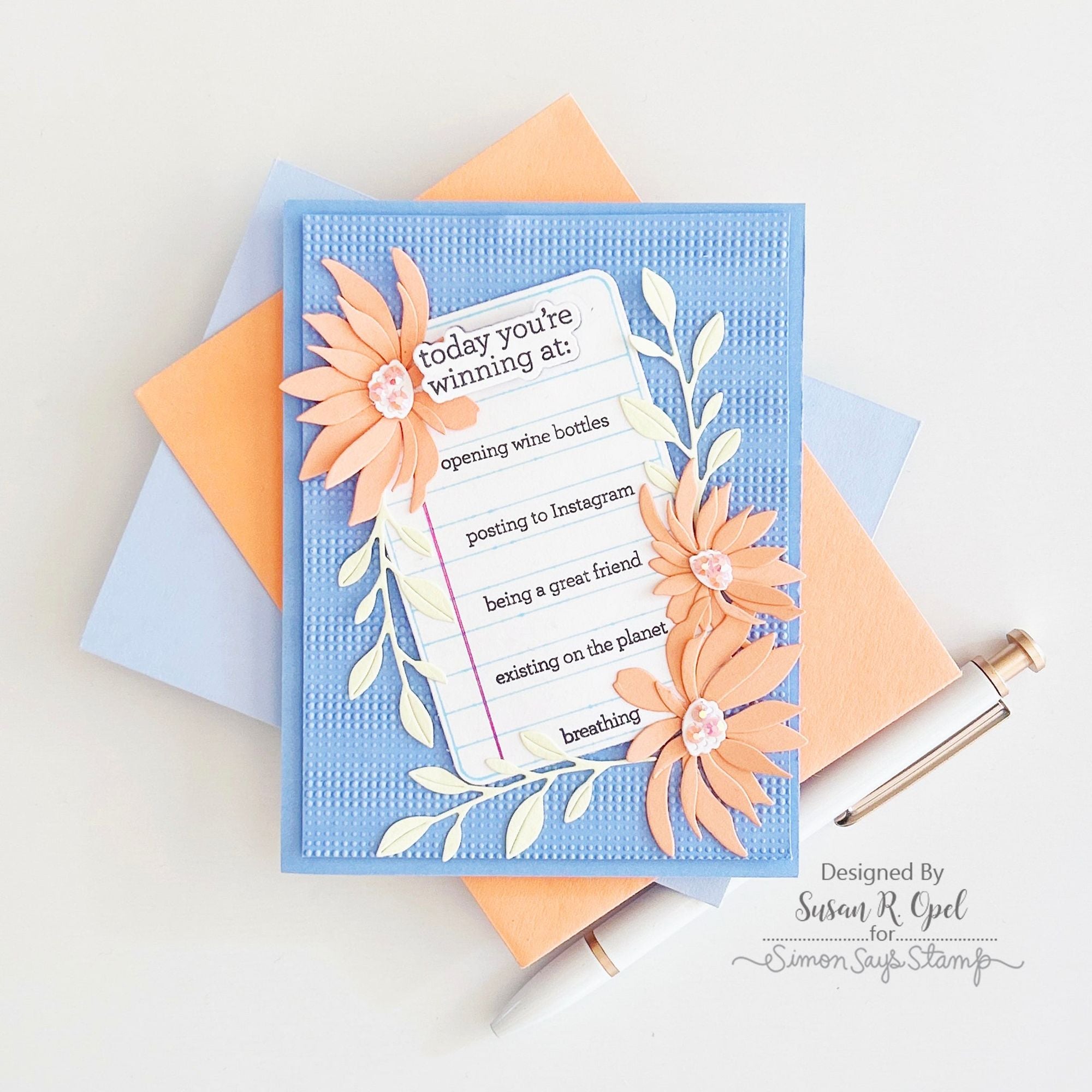 CZ Design Noted Wafer Dies czd201c Just A Note Encouragement Card