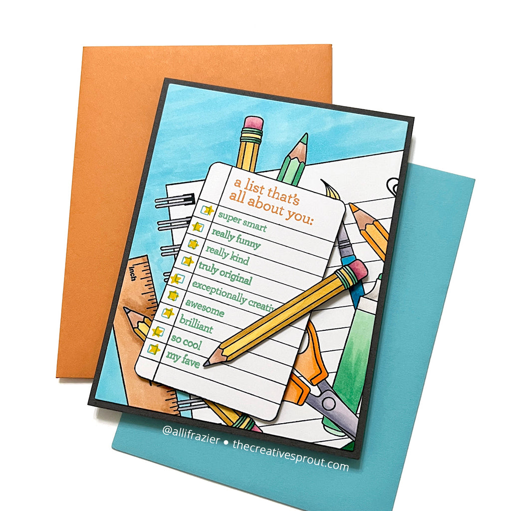 CZ Design Stamps and Dies Noted set652n Just A Note Back to School  Card | color-code:ALT02