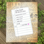 CZ Design Stamps and Dies Noted set652n Just A Note Love Card