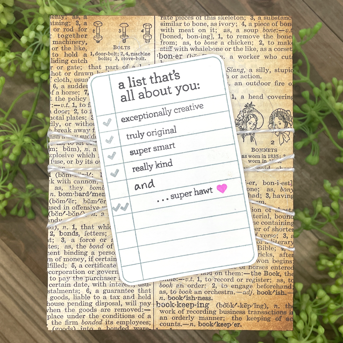 CZ Design Stamps and Dies Noted set652n Just A Note Love Card