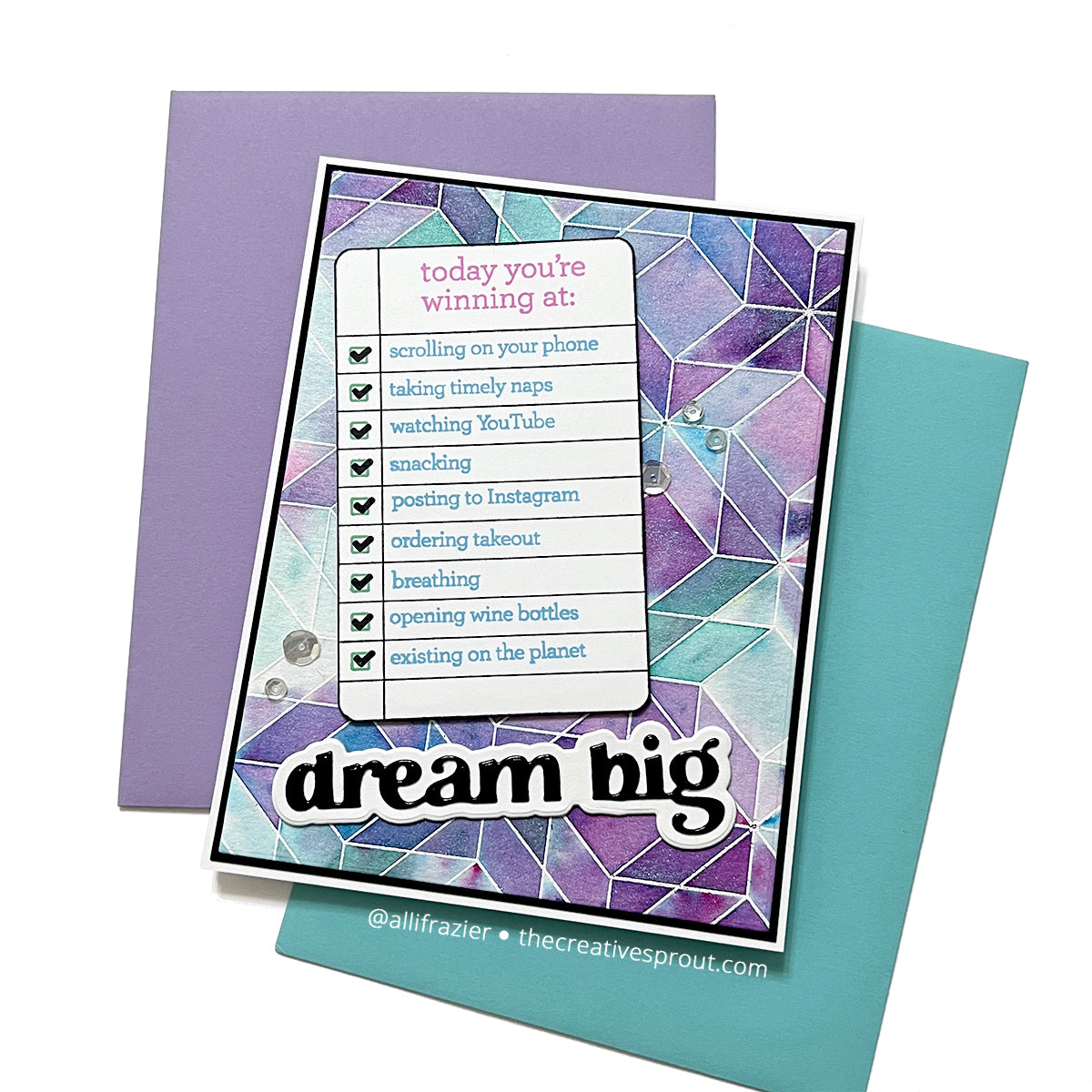 CZ Design Clear Stamps Noted cz280c Just A Note Encouragement Card | color-code:ALT04
